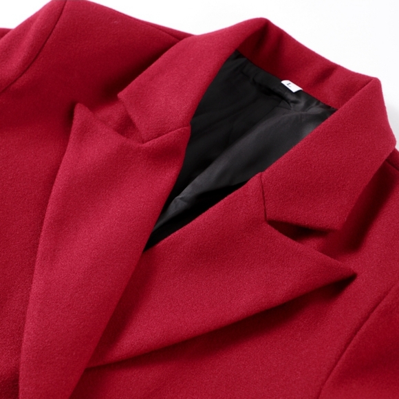 Office Blazer Women Casual Lapel Long Sleeve Single Breasted Shoulder Pads Femal - Picture 6 of 9